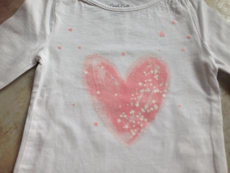 Dívčí triko bílé dlouhý rukáv reserved 92 cm srdce, reserved,92