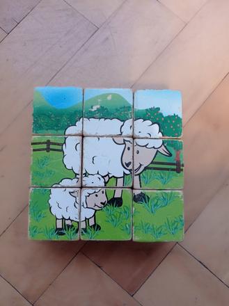 Kostky dřevené - zvířata,