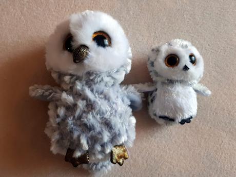 Ty owlette, dvě plyšové sovy, sovičky, 17cm a 10cm,