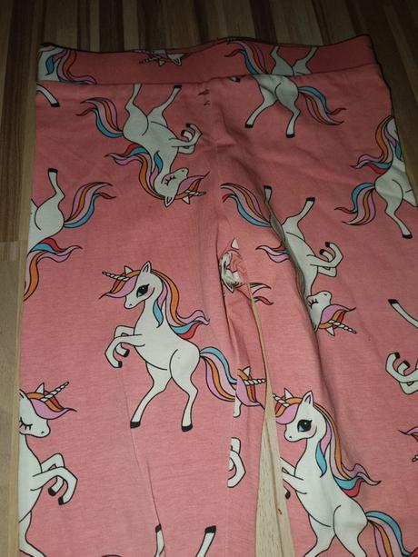 Růžové legíny s poníky, koníky 122, h&m,122