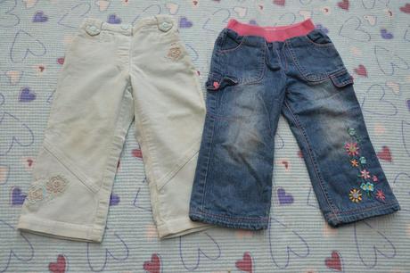 Modré manžestrové kalhoty s výšivkami, early days, early days,92