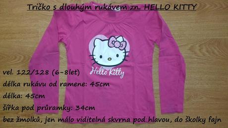 Tričko s dlouhým rukávem zn. hello kitty, 122