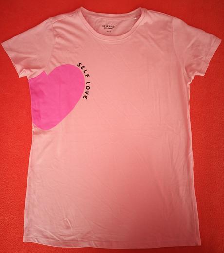 Dívčí růžové triko srdíčko krátký rukáv reserved, reserved,164