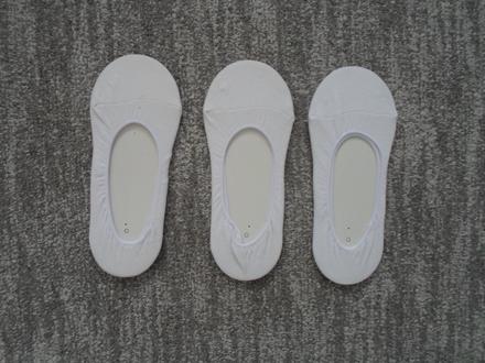 Bílé dámské nízké ponožky do balerín 3 páry, 39