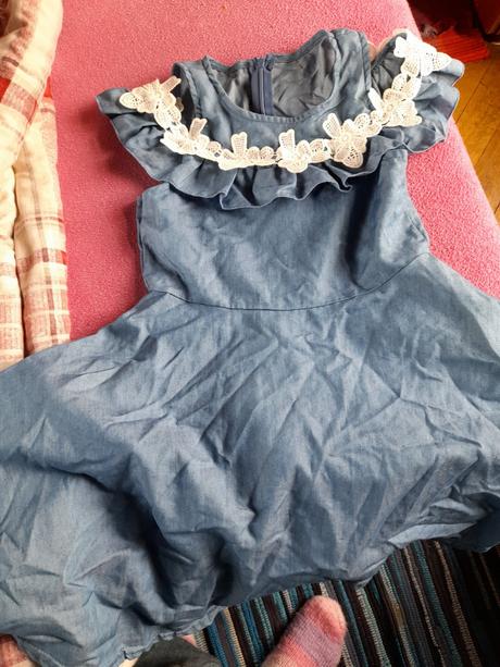 Šaty modré na léto na holčičku, 122