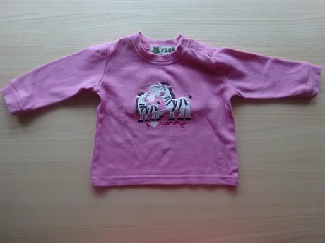 Růžové tričko dl. r., vel. 68/74, frog,68