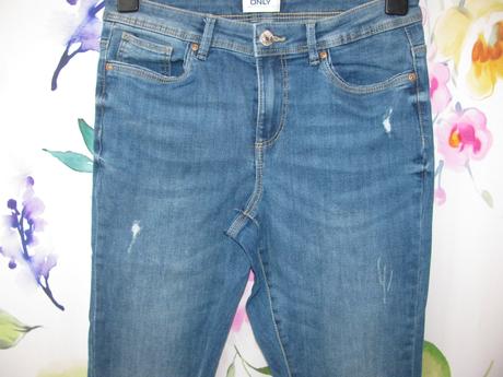 Strečové leh. trhané zkrácené fit džíny skiny only, only,32