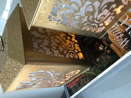 2luxus zlaté lucerny víko plech svítící dárek obal, 