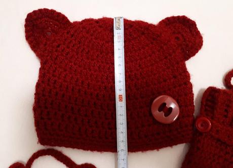 Zimní pletený komplet, čepička, rukavičky, capáčky, 80