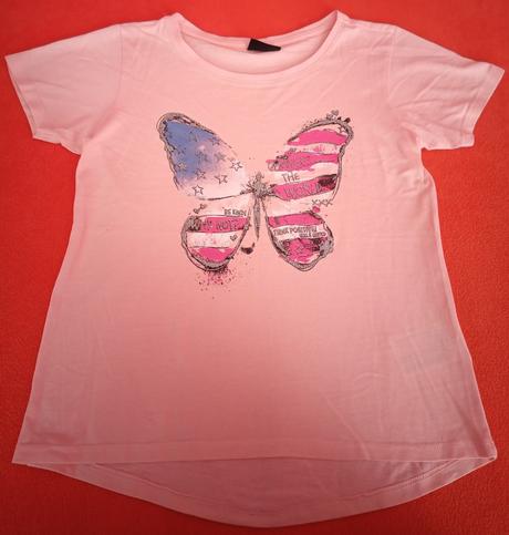 Dívčí růžové triko krátký rukáv takko, takko,146