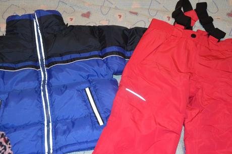 98 104 zimní bunda oteplováky rukavice, crivit,104