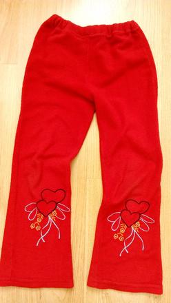 Dívčí flaušové tepláky vel.122/128, 122