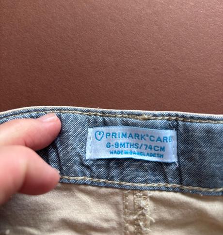 Krásné plátěné kraťasy- v.6/9 měs., primark,74