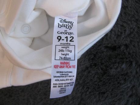 Bílé kojenecké body se slonem v.9-12 měs., disney,80