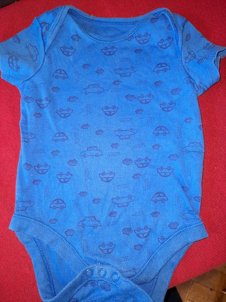 Krásné modré body,bodýčko s autíčky, vel 74, 74