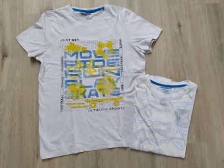 Dvě bílé trička se vzory, f&f,152