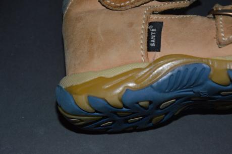 Hnědo-modré kožené zdravotní sandálky, santé,22