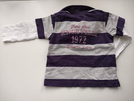 Pruhované tričko s límečkem s dlouhým rukávem, baby club,74