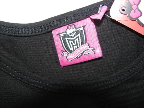 Letní černé bavl. tričko bez rukávů-monster high, 116