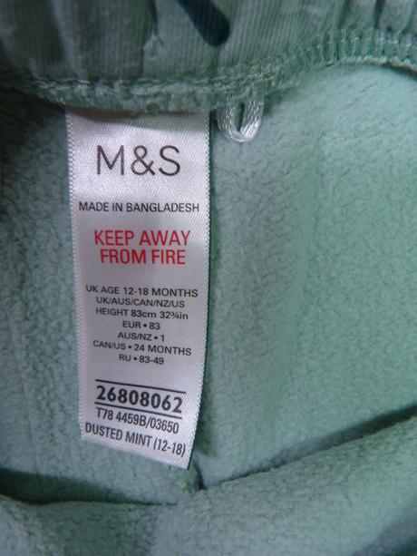 Tepláčky s diny vel. 86, marks & spencer,86