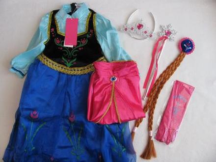 Karneval-6 dílný kostým ledové království anna, 