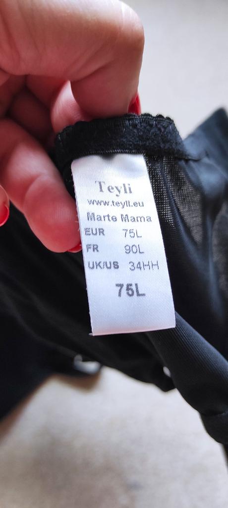 Černá kojící podprsenka teyli vel. 75k/l, 75,j
