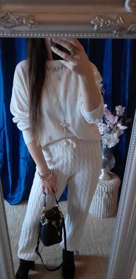 H&m pletené kalhoty jogger s copánkovým vzorem, h&m