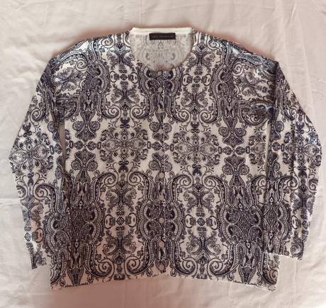 Bílo modrý svetr na knoflíky m&s, marks & spencer,44