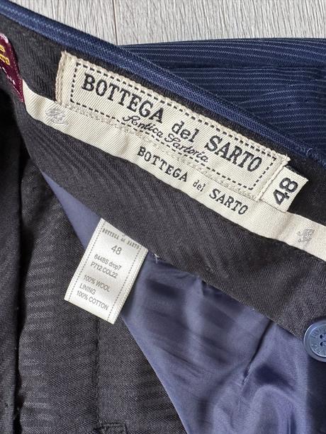 Pánský vlněný modrý oblek bottega del sarto, v. 48, 48