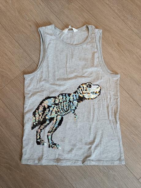 Interaktivní/ přeměňovací tílko s dinosarem t-re, h&m,134