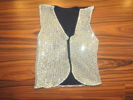 Karneval - zlatá flitrová vesta - 146/152, 