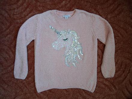 Růžový svetr svetřík, primark,146