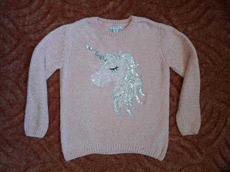 Růžový svetr svetřík, primark,146