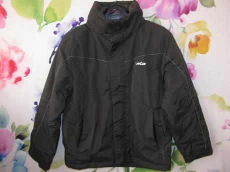 Zimní černá bunda s kapuci v límci, wedze,134