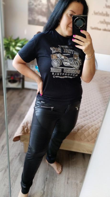 Dámské koženkové kalhoty vel m 38, kik,m