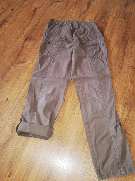 Těhotenské plátěné kalhoty, třičtvrťáky, yessica,40