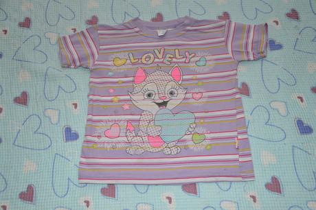 Bavlněné prouhaté tričko s lesklým potiskem, 110