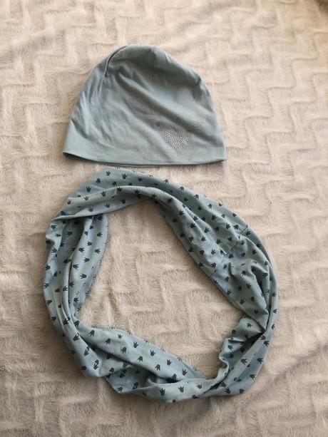 Mátový set čepice a šály z bavlny alive, alive