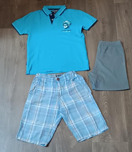 Chlapecký letní set, vel.128, 2x kraťasy+tričko, 122–134
