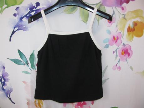 Crop top pružné řádkované letní tričko h&m, h&m,164