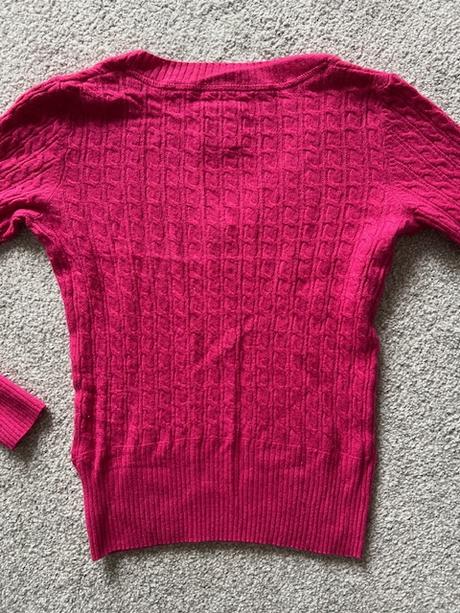 Dámský růžový svetr s copánkovým vzorem, h&m,m