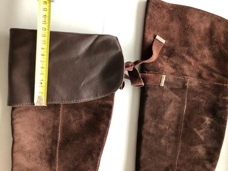 Vysoké hnědé kozačky list italy vel.36 semiš velur, 36