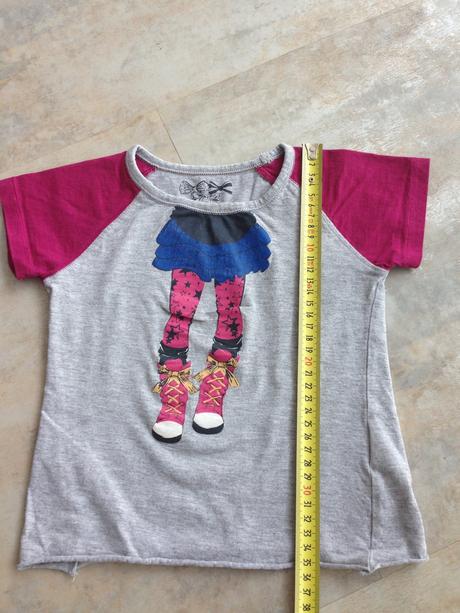 Tričko crazy girl 4-5 let šedá vínová holka s tutu, 104
