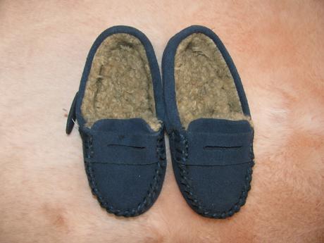 Vyteplené kožené botičky,papučky -vel.21,5, marks & spencer,21