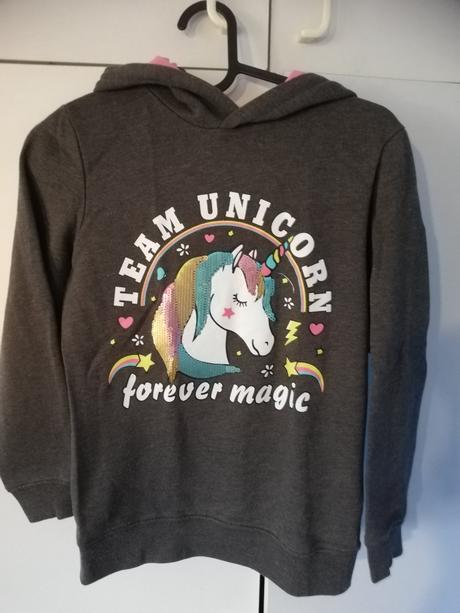 Mikina dívčí s unicorn, vel. 140 /146., bonprix,140
