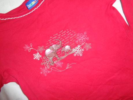 Krásné červené tričko se slonem pro štěstí, lupilu,110