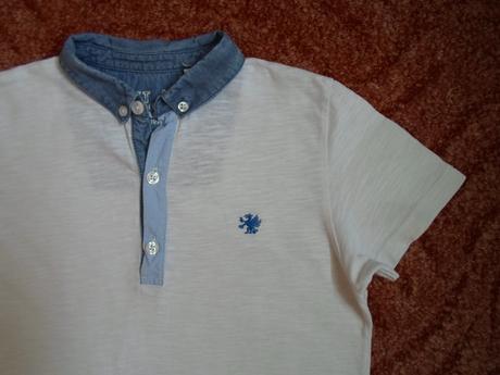 Bílé tričko triko s límečkem polo, next,134