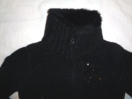 Krásný černostříbrný žinylkový svetr, kids,116