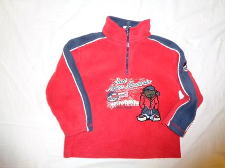 Krásná červená flízová mikina s výšivkou, palomino,116