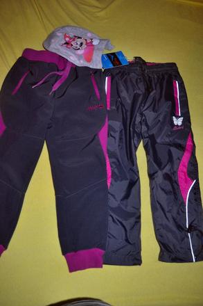 2x podzimní kalhoty,softshellové,šusťák.98, wolf,98